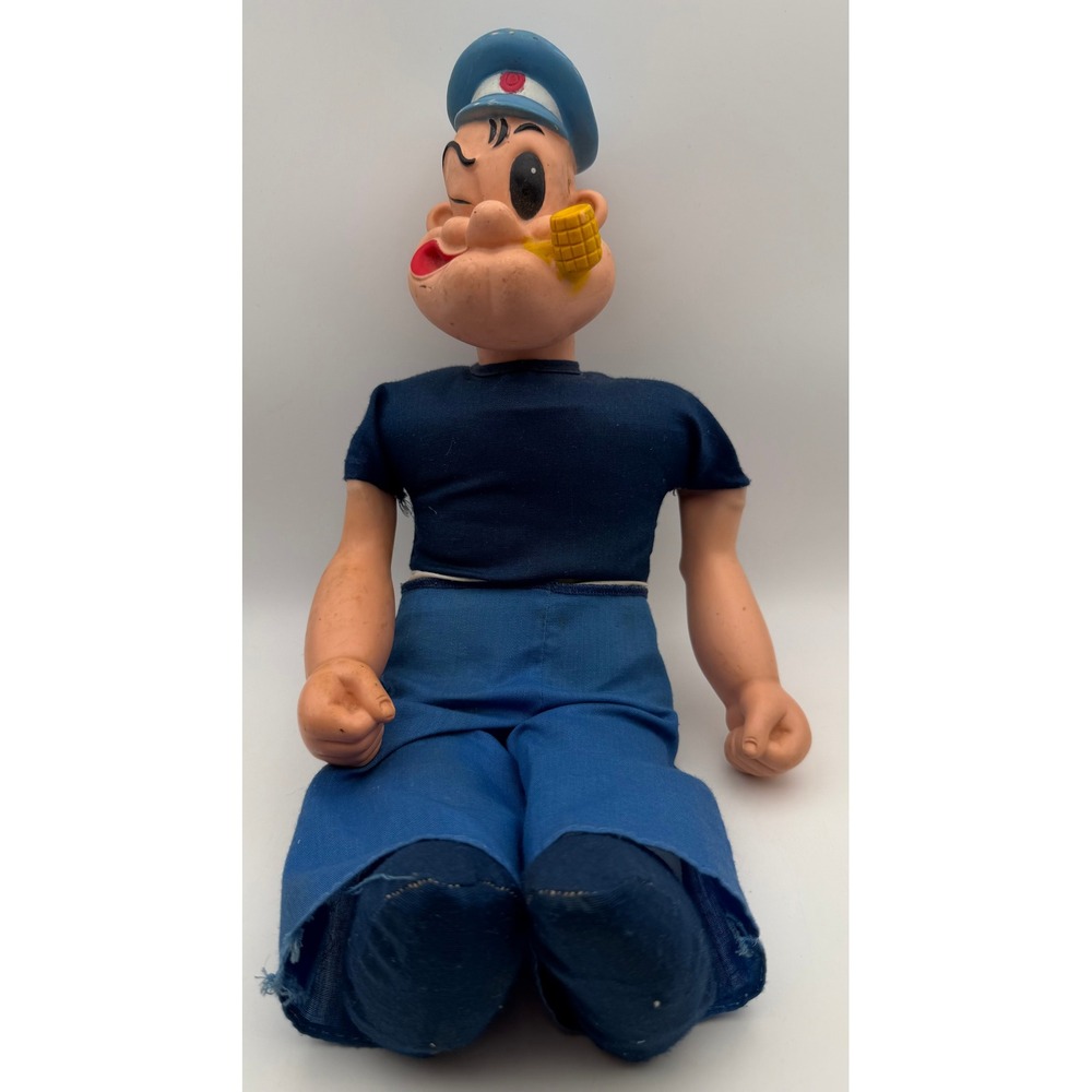 Vintage 1979 Uneeda Popeye the Sailor Man Plush Doll Vinyl Head King Features